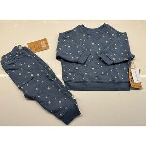 EASY PEASY baby Boy Girl 6-9M Organic Cotton 2 Piece Set blue outfit fall winter